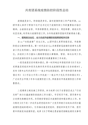 2022年共青团系统疫情防控阶段性总结（汇编）.docx