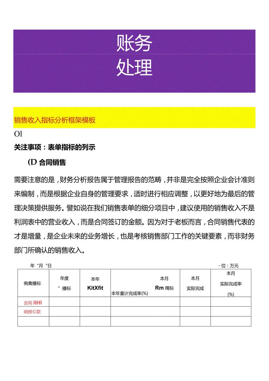 销售收入指标分析框架模板.docx_第1页