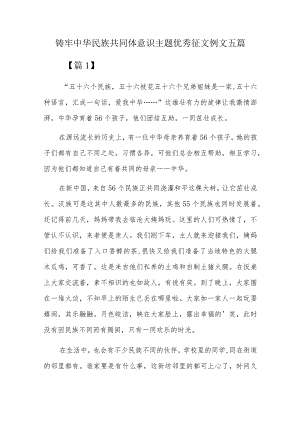 铸牢中华民族共同体意识主题优秀征文例文五篇.docx