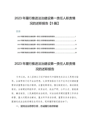 2023年履行推进法治建设第一责任人职责情况的述职报告【5篇】.docx