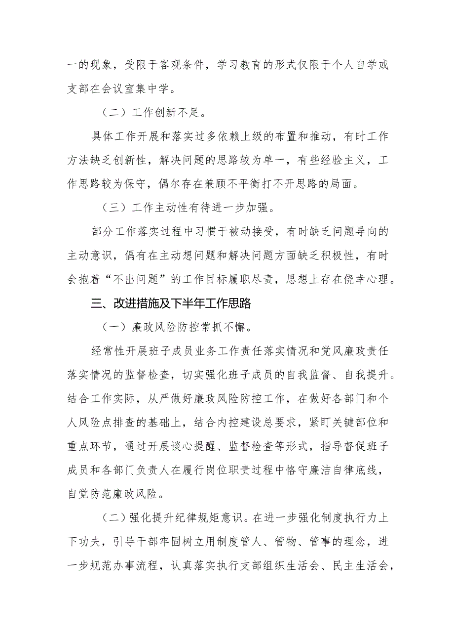 2023上半年全面从严治党工作自查报告.docx_第3页