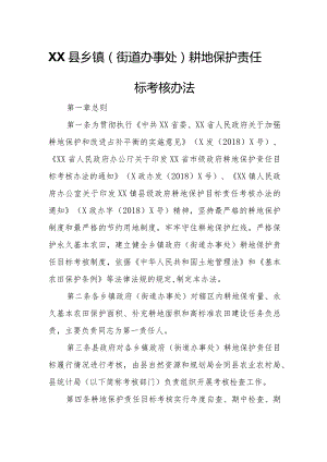 XX县乡镇政府（街道办事处）耕地保护责任目标考核办法.docx