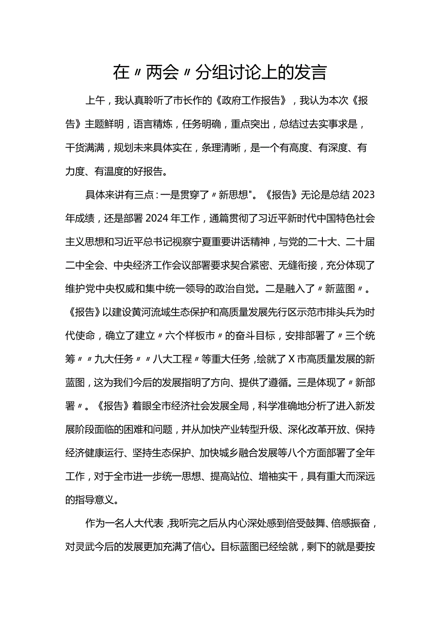 在“两会”分组讨论上的发言.docx_第1页