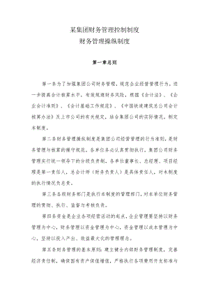 某集团财务管理控制制度.docx