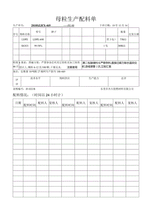 杜邦母粒188-469生产配料单.docx