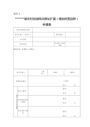 河北省农村加油网点原址扩建(增加经营品种)申请表.docx