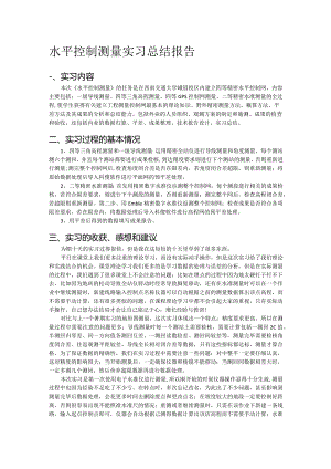 水平控制测量实习总结报告.docx