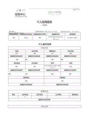 最新详版征信报告可编辑模板（带水印）.docx