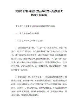 支部抓好自身建设方面存在的问题及整改措施汇编6篇.docx