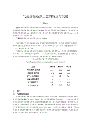 气基直接还原工艺的特点与发展.docx