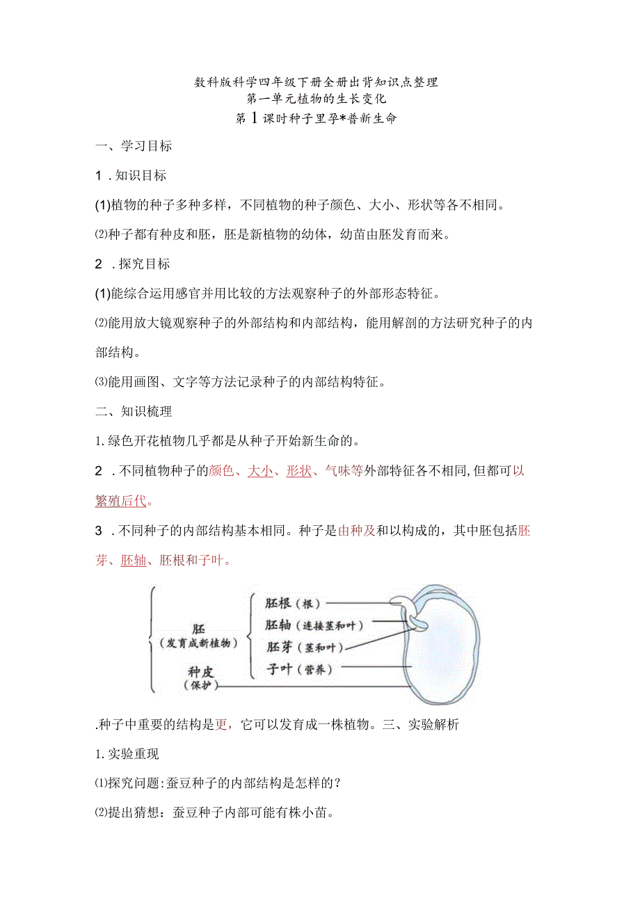 教科版科学四年级下册全册必背知识点整理.docx_第1页