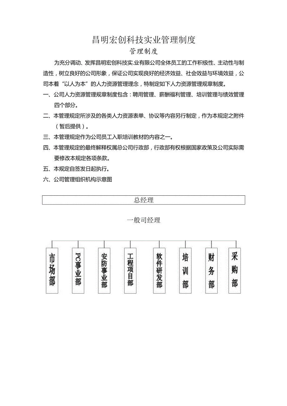 昌明宏创科技实业管理制度.docx_第1页