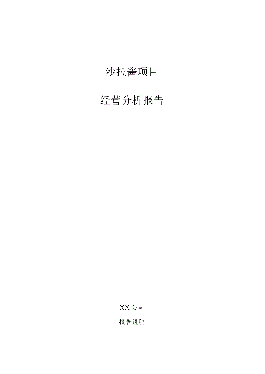 沙拉酱项目经营分析报告.docx_第1页