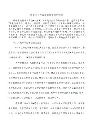 班子六个方面检查发言提纲剖析.docx