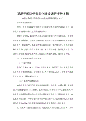 某局干部队伍专业化建设调研报告5篇汇编.docx