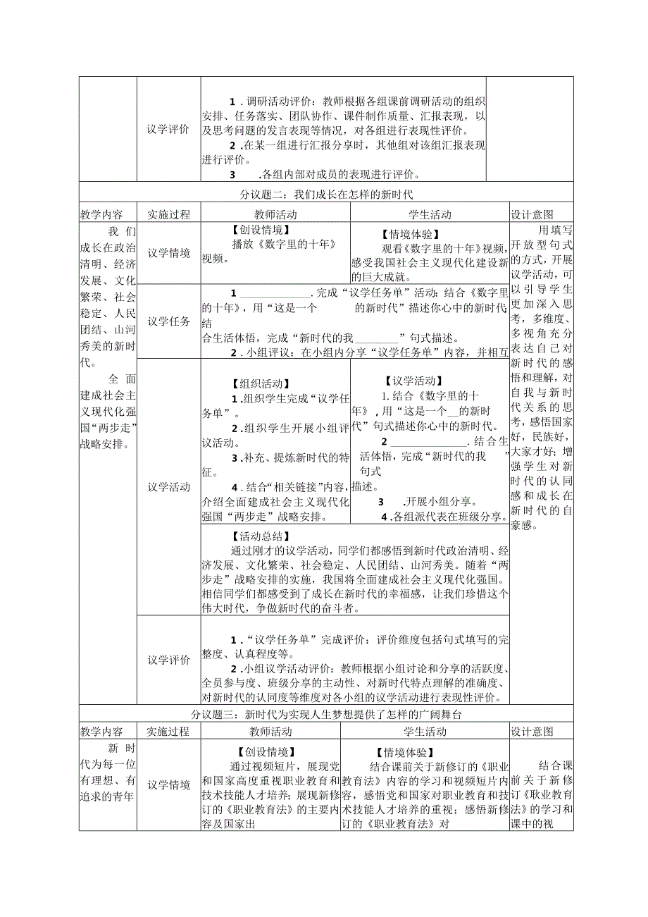 无水印纯文字版推荐最新国规教材新课标高教版中职思政《心理健康与职业生涯》教案《时代为我搭舞台》教案《做新时代追梦人》教案《认识.docx_第3页