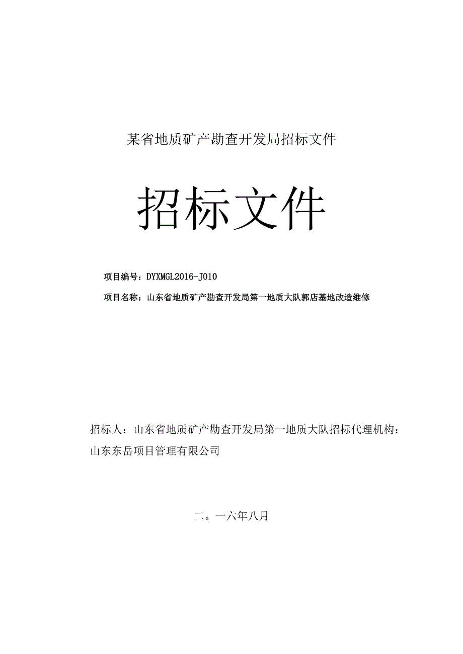 某省地质矿产勘查开发局招标文件.docx_第1页