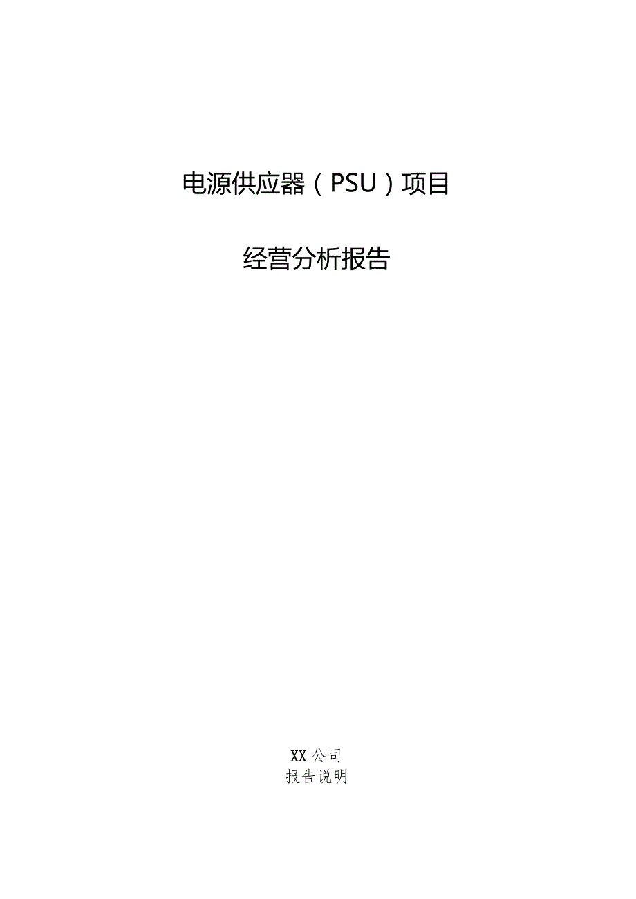 电源供应器（PSU）项目经营分析报告.docx_第1页