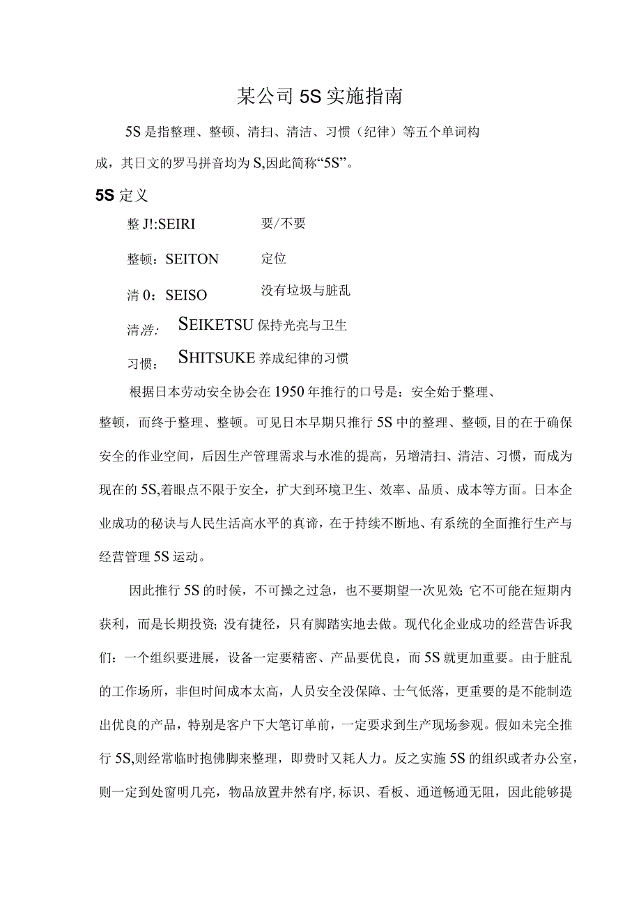 某公司5S实施指南.docx_第1页