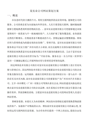 某实业公司网站策划方案.docx