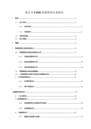 某公司CIMS营销管理分系报告.docx