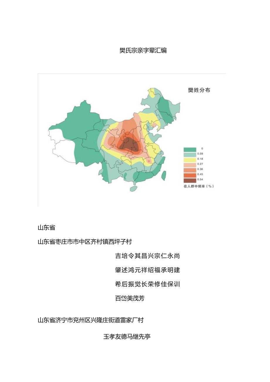 樊氏宗亲字辈汇编.docx_第1页