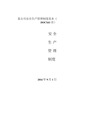 某公司安全生产管理制度范本(DOCX61页).docx