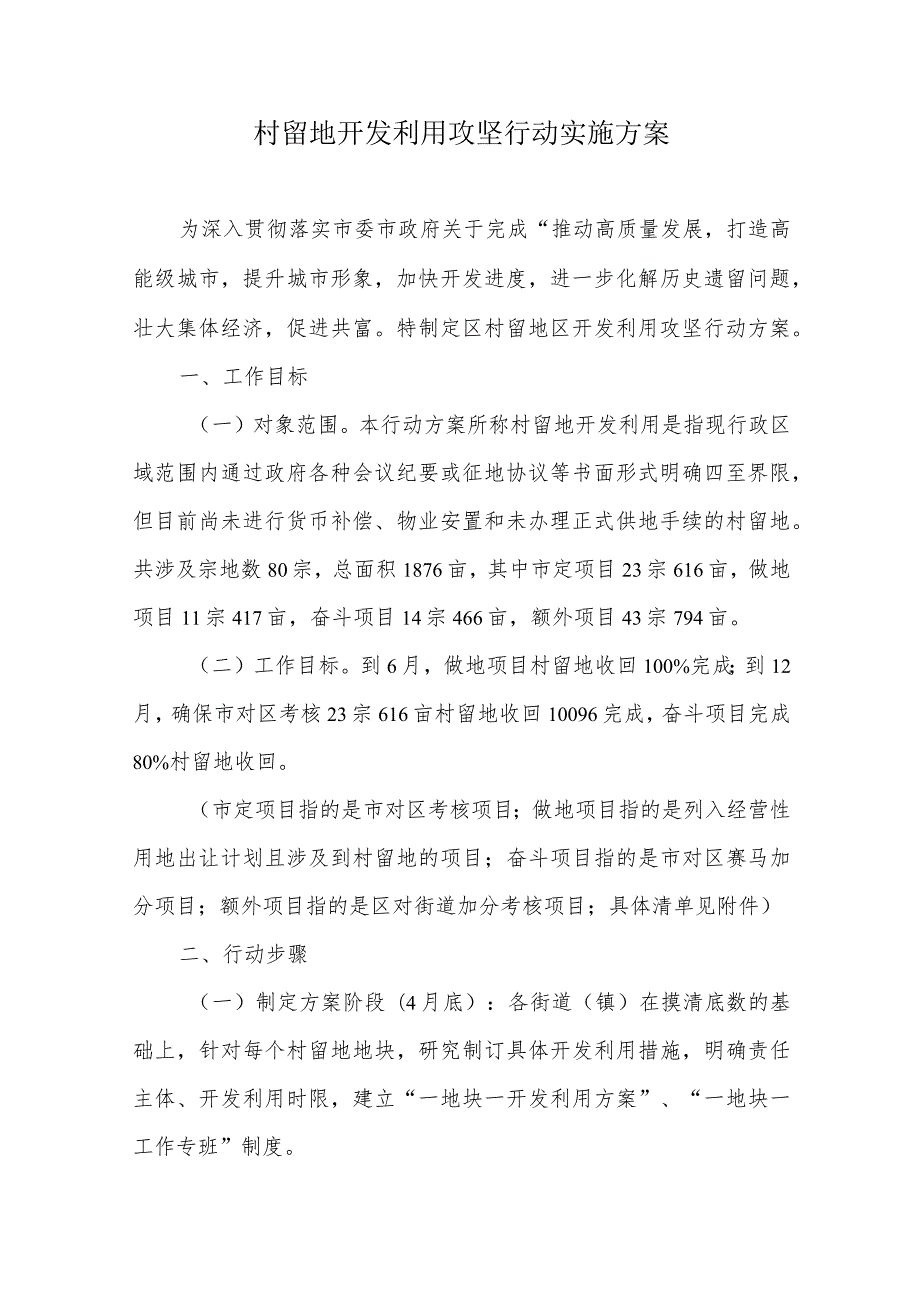 村留地开发利用攻坚行动实施方案.docx_第1页