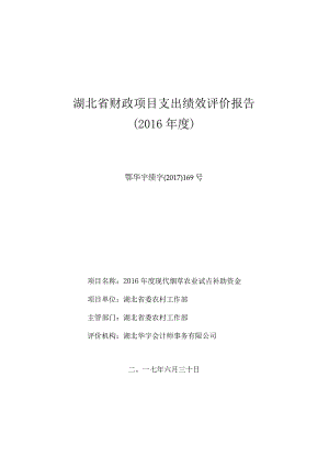 湖北省财政项目支出绩效评价报告.docx