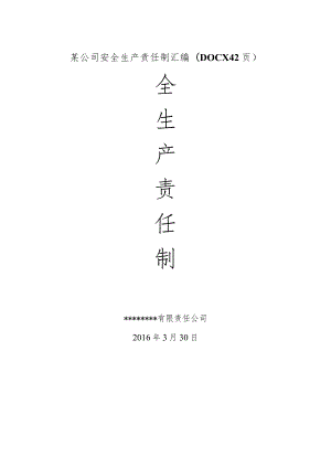 某公司安全生产责任制汇编(DOCX42页).docx