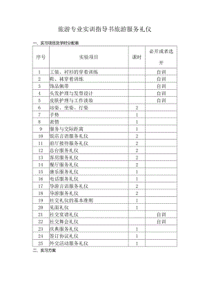 旅游专业实训指导书旅游服务礼仪.docx