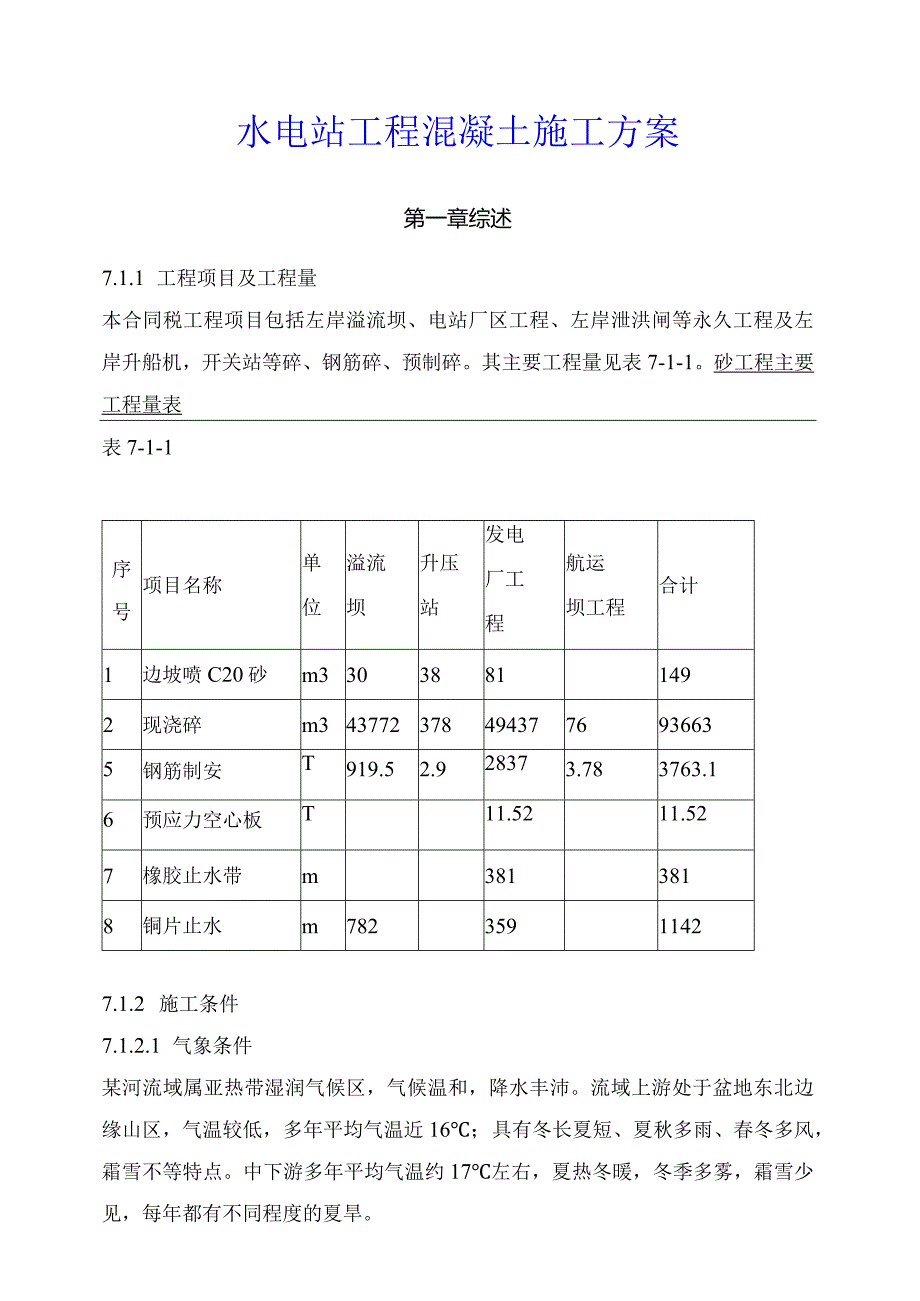 水电站工程混凝土施工方案.docx_第1页