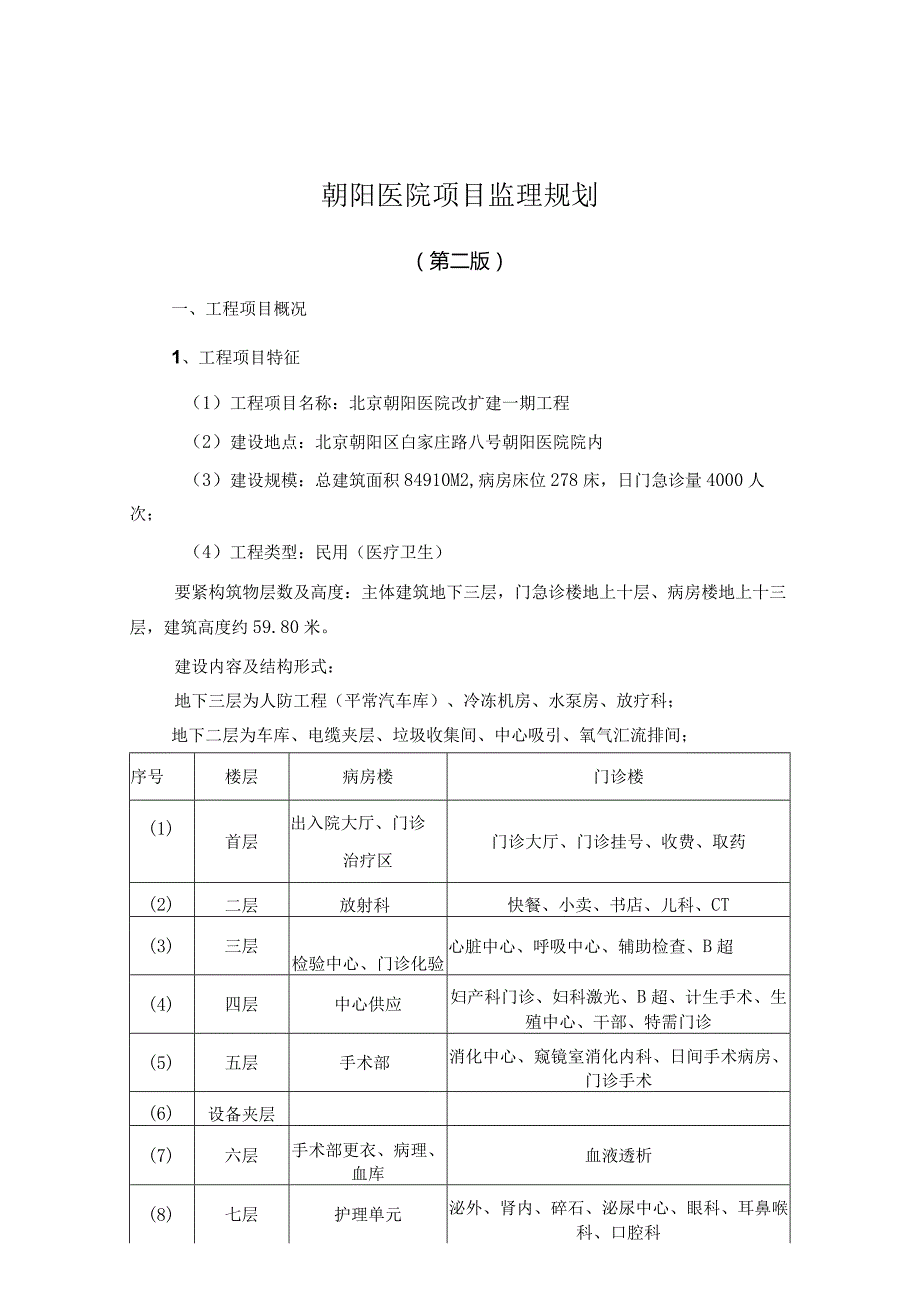 朝阳医院项目监理规划.docx_第1页