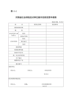 河南省社会保险定点单位基本信息变更申请表.docx