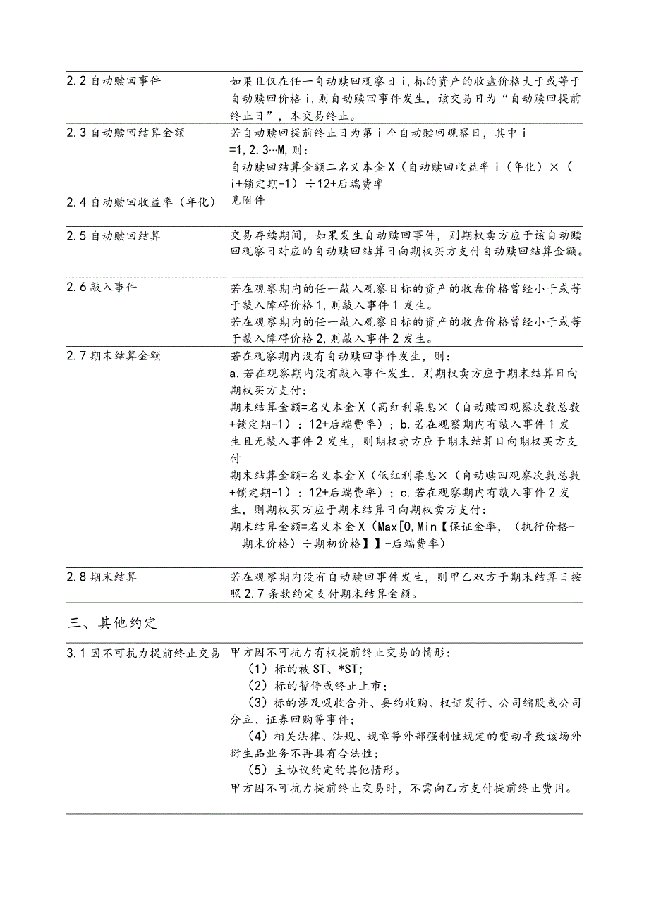 模板&范本：场外衍生品雪球期权（不追保）业务交易确认书模板.docx_第3页