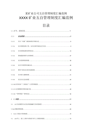 某矿业公司五自管理制度汇编范例.docx