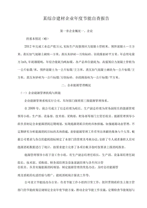 某综合建材企业年度节能自查报告.docx