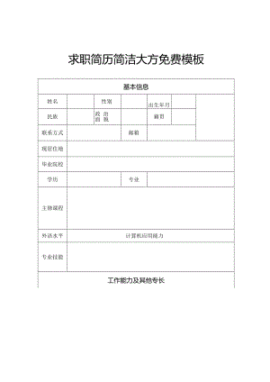 求职简历简洁大方免费模板.docx