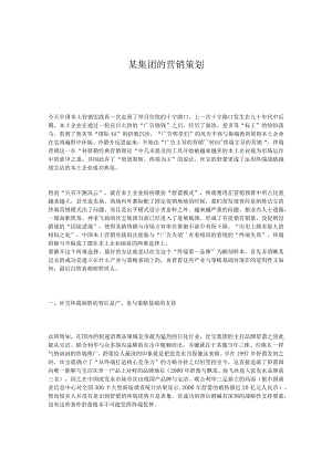 某集团的营销策划.docx