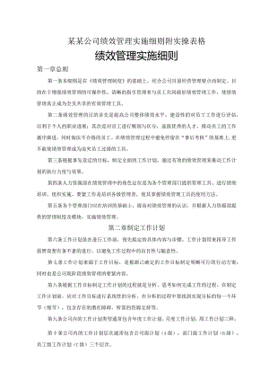 某某公司绩效管理实施细则附实操表格.docx