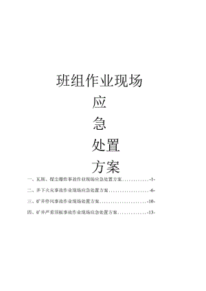 某矿业班组作业现场应急处置方案.docx