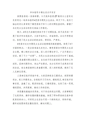 参加指导乡镇生活点评发言.docx