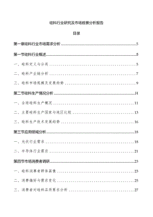 硅料行业研究及市场前景分析报告.docx