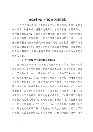 大学生劳动观教育调研报告.docx