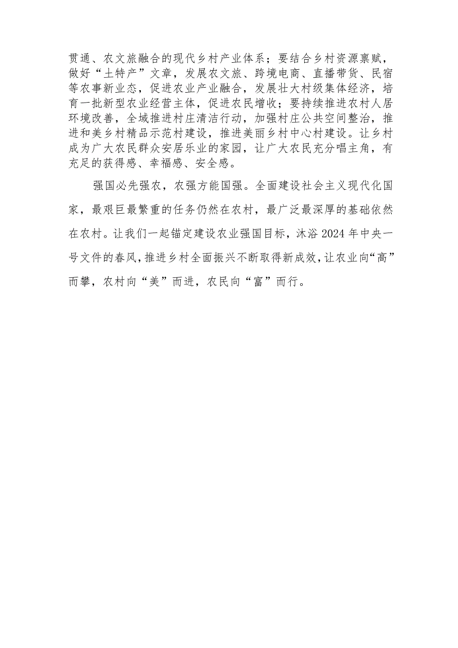 党员领导干部贯彻落实2024年中央一号文件精神研讨发言心得体会感想领悟5篇.docx_第3页