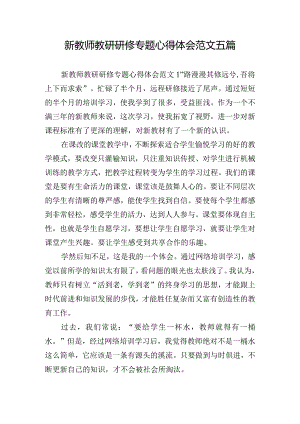 新教师教研研修专题心得体会范文五篇.docx