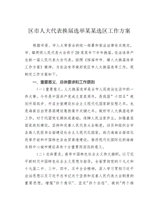 区市人大代表换届选举某某选区工作方案.docx