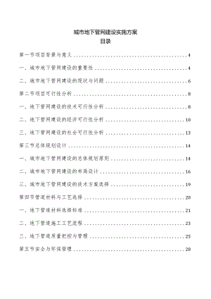 城市地下管网建设实施方案.docx