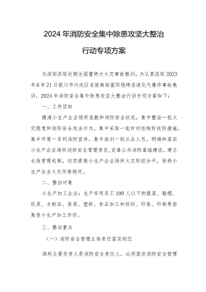 三甲医院2024年消防安全集中除患攻坚大整治行动专项方案 合计7份.docx