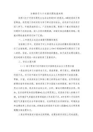 乡镇班子六个方面问题检查材料.docx